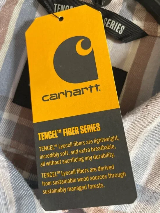 Carhartt Womens Relaxed Fit Plaid Long Sleeve Shirt L Tencel Fiber Series - Picture 7 of 10